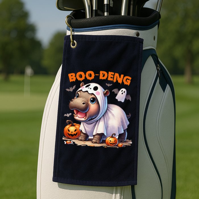 Boo Deng Halloween Baby Pygmy Hippo Bouncy Pig Moo Deng Golf Towel