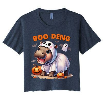 Boo Deng Halloween Baby Pygmy Hippo Bouncy Pig Moo Deng Crop Top