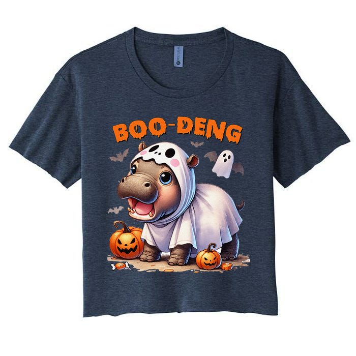 Boo Deng Halloween Baby Pygmy Hippo Bouncy Pig Moo Deng Crop Top