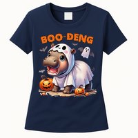 Boo Deng Halloween Baby Pygmy Hippo Bouncy Pig Moo Deng Womens T-Shirt