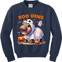 Boo Deng Halloween Baby Pygmy Hippo Bouncy Pig Moo Deng Kids Sweatshirt