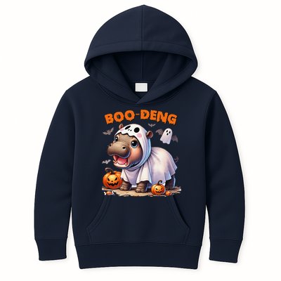 Boo Deng Halloween Baby Pygmy Hippo Bouncy Pig Moo Deng Kids Hoodie