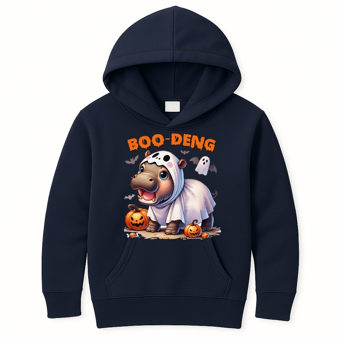 Boo Deng Halloween Baby Pygmy Hippo Bouncy Pig Moo Deng Kids Hoodie