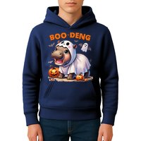 Boo Deng Halloween Baby Pygmy Hippo Bouncy Pig Moo Deng Kids Hoodie
