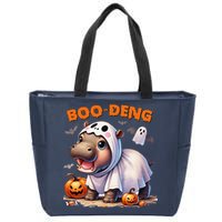 Boo Deng Halloween Baby Pygmy Hippo Bouncy Pig Moo Deng Zip Tote Bag