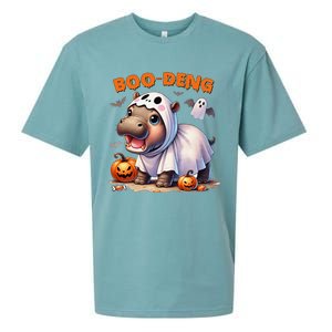 Boo Deng Halloween Baby Pygmy Hippo Bouncy Pig Moo Deng Sueded Cloud Jersey T-Shirt