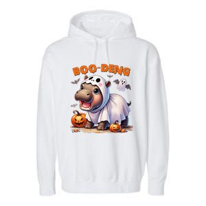 Boo Deng Halloween Baby Pygmy Hippo Bouncy Pig Moo Deng Garment-Dyed Fleece Hoodie