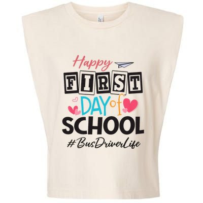 Bus Driver Happy First Day Of School Women Back To School Garment-Dyed Women's Muscle Tee