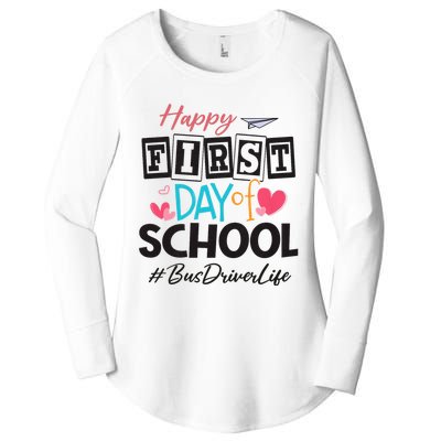 Bus Driver Happy First Day Of School Women Back To School Women's Perfect Tri Tunic Long Sleeve Shirt