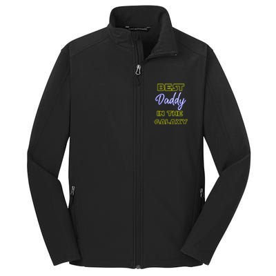 Best Daddy In The Galaxy Fathers Day Pa Pop American Dad Gift Core Soft Shell Jacket