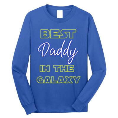 Best Daddy In The Galaxy Fathers Day Pa Pop American Dad Gift Long Sleeve Shirt