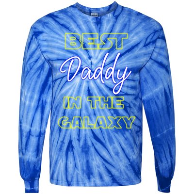 Best Daddy In The Galaxy Fathers Day Pa Pop American Dad Gift Tie-Dye Long Sleeve Shirt