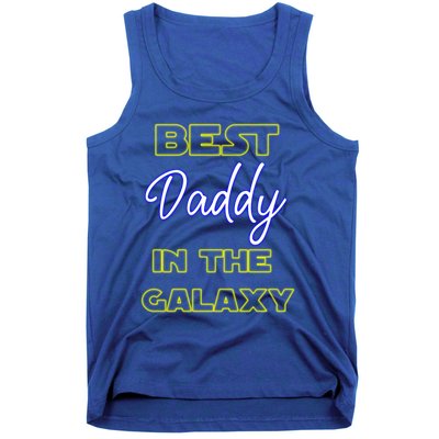 Best Daddy In The Galaxy Fathers Day Pa Pop American Dad Gift Tank Top