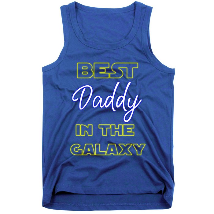 Best Daddy In The Galaxy Fathers Day Pa Pop American Dad Gift Tank Top