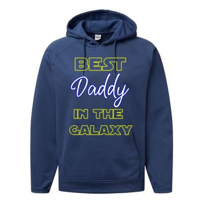 Best Daddy In The Galaxy Fathers Day Pa Pop American Dad Gift Performance Fleece Hoodie