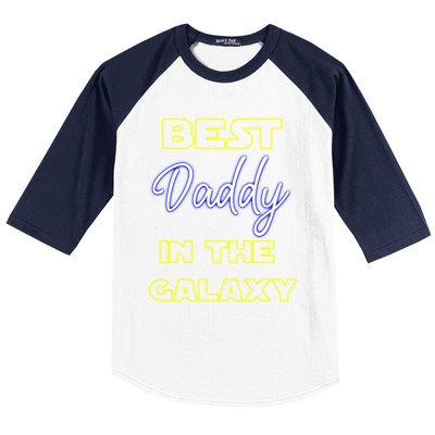 Best Daddy In The Galaxy Fathers Day Pa Pop American Dad Gift Baseball Sleeve Shirt