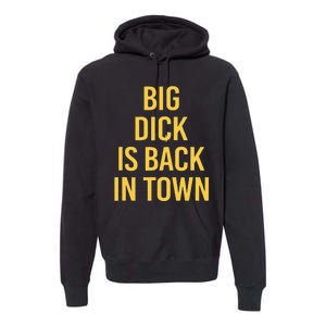 Big Dick Is Back In Town Funny Sarcastic Quote Saying Premium Hoodie