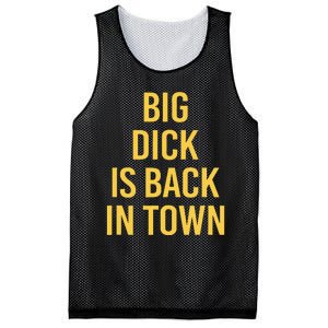 Big Dick Is Back In Town Funny Sarcastic Quote Saying Mesh Reversible Basketball Jersey Tank