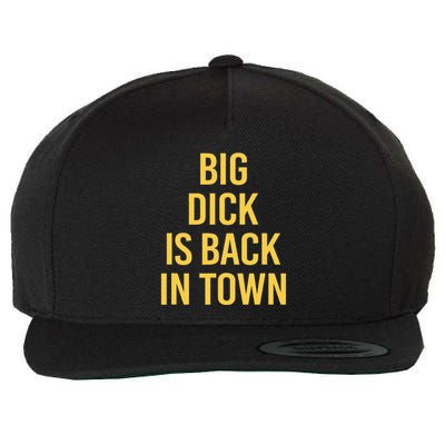 Big Dick Is Back In Town Funny Sarcastic Quote Saying Wool Snapback Cap