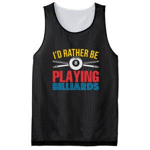 Billiards Dad I'd Rather Be Playing Billiards Gift Father's Day Mesh Reversible Basketball Jersey Tank