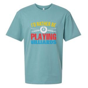 Billiards Dad I'd Rather Be Playing Billiards Gift Father's Day Sueded Cloud Jersey T-Shirt