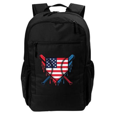 Baseball Drip Ice Cream Patriotic American Flag Funny Backpack