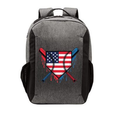 Baseball Drip Ice Cream Patriotic American Flag Funny Vector Backpack