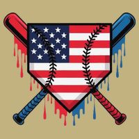 Baseball Drip Ice Cream Patriotic American Flag Funny Cooling Performance Crew T-Shirt
