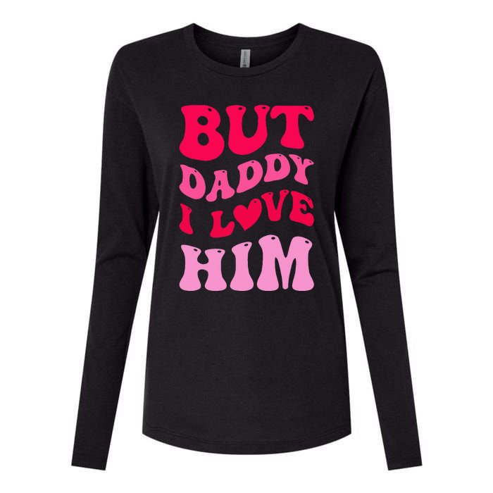 But Daddy I Love Him Groovy Heart White Womens Cotton Relaxed Long Sleeve T-Shirt