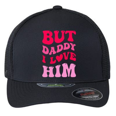 But Daddy I Love Him Groovy Heart White Flexfit Unipanel Trucker Cap