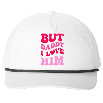 But Daddy I Love Him Groovy Heart White Snapback Five-Panel Rope Hat