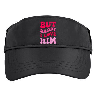 But Daddy I Love Him Groovy Heart White Adult Drive Performance Visor