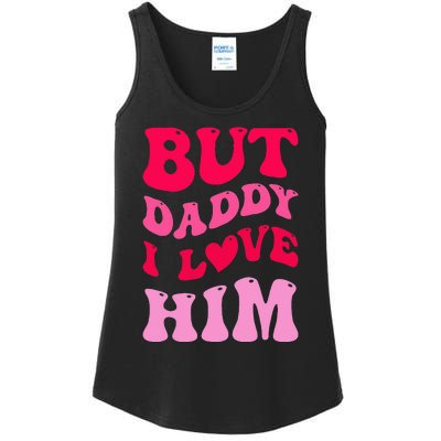 But Daddy I Love Him Groovy Heart White Ladies Essential Tank