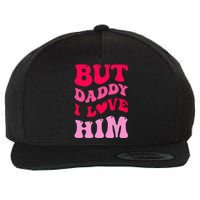 But Daddy I Love Him Groovy Heart White Wool Snapback Cap