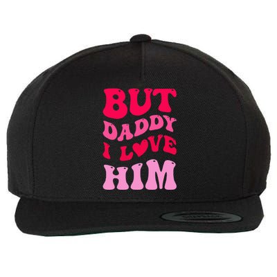 But Daddy I Love Him Groovy Heart White Wool Snapback Cap