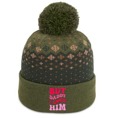 But Daddy I Love Him Groovy Heart White The Baniff Cuffed Pom Beanie