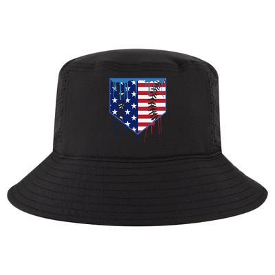 Baseball Drip Ice Cream Patriotic American Flag Gift Cool Comfort Performance Bucket Hat