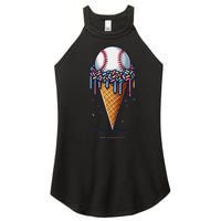 Baseball Drip Ice Cream Cone With Sprinkles Women's Perfect Tri Rocker Tank