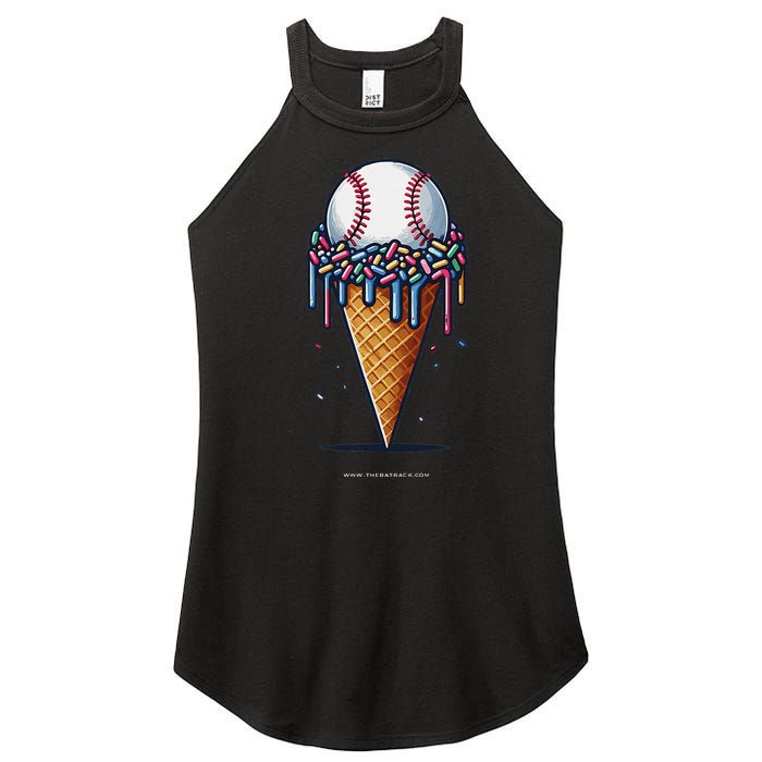 Baseball Drip Ice Cream Cone With Sprinkles Women's Perfect Tri Rocker Tank