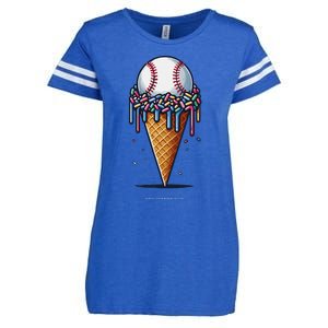 Baseball Drip Ice Cream Cone With Sprinkles Enza Ladies Jersey Football T-Shirt