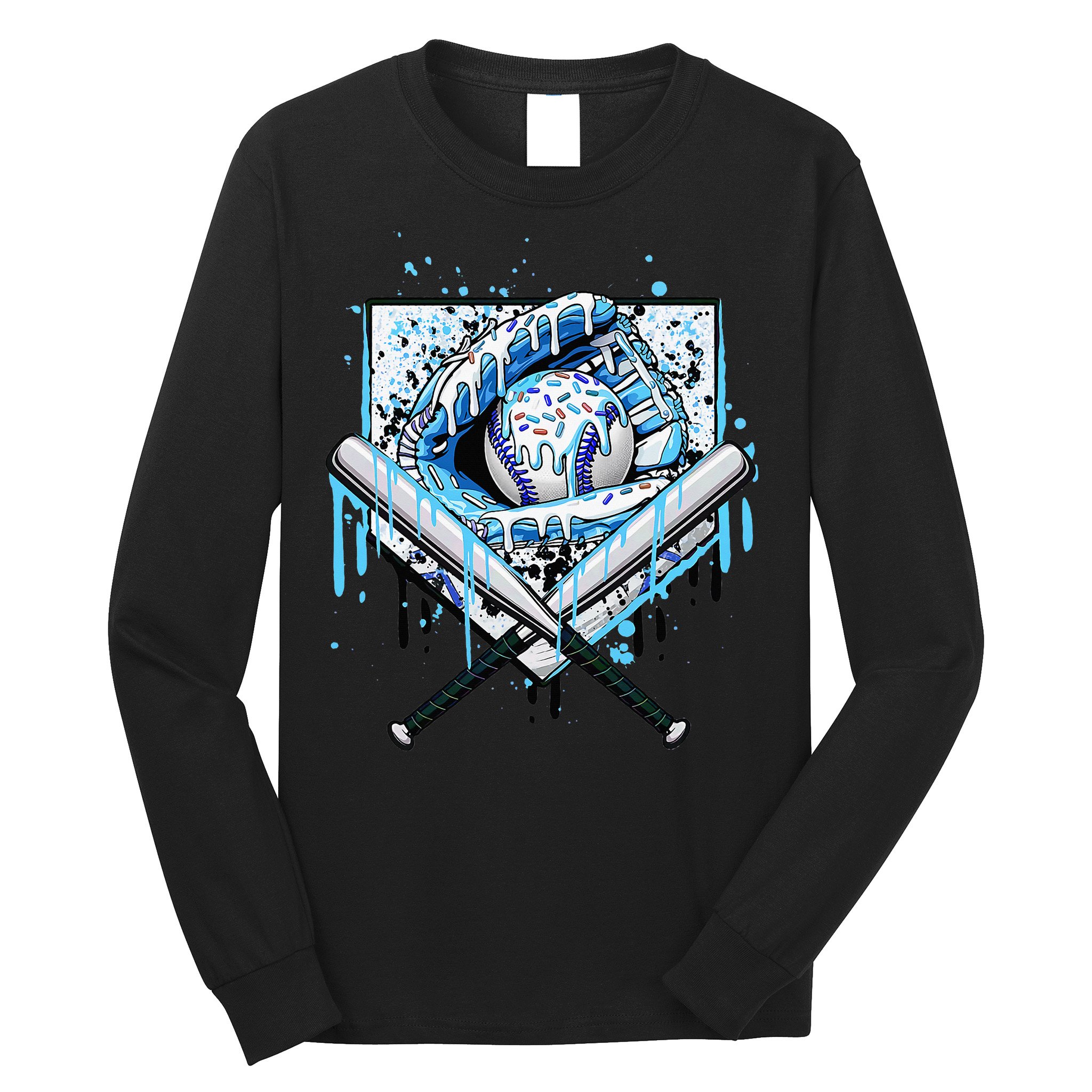 Baseball Drip Ice Cream Drip Baseball  Long Sleeve Shirt