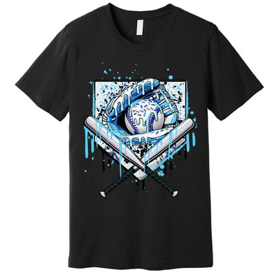 Baseball Drip Ice Cream Drip Baseball  Premium T-Shirt