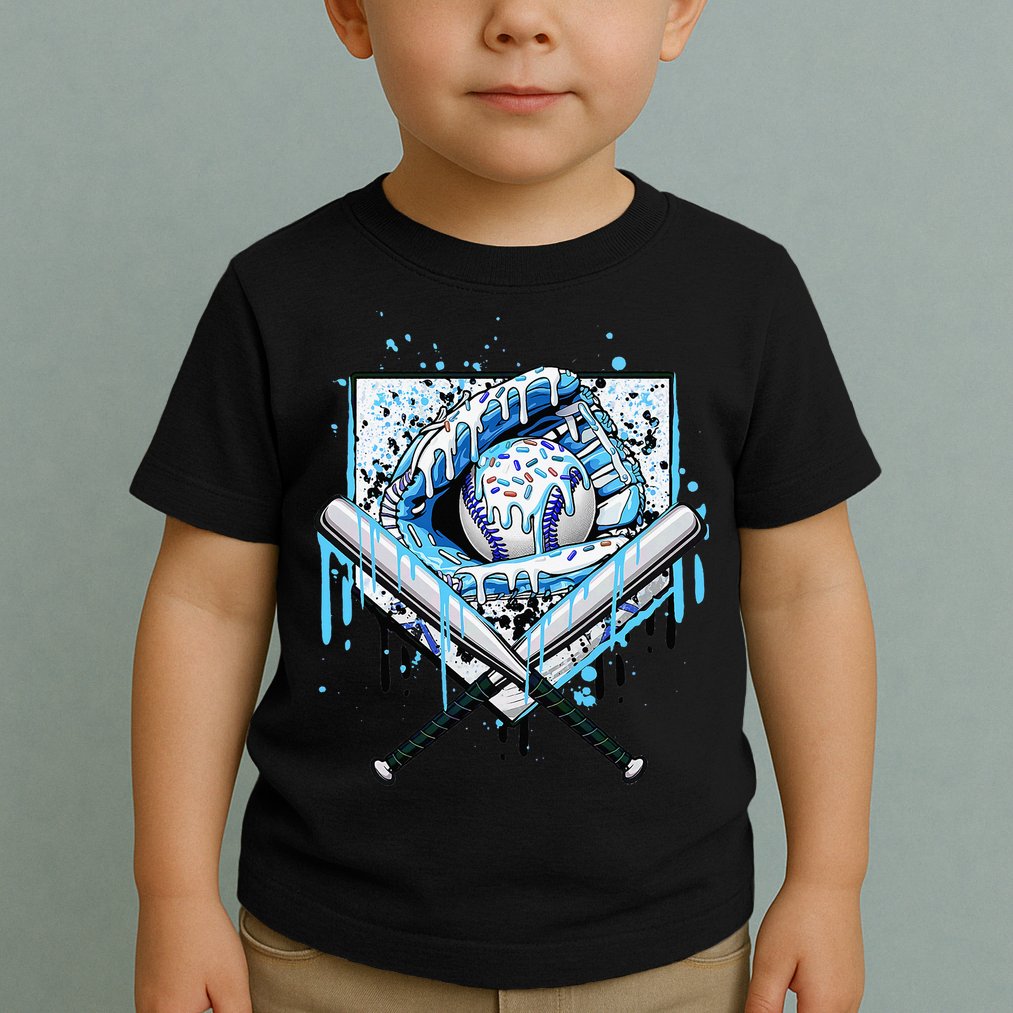 Baseball Drip Ice Cream Drip Baseball  Toddler T-Shirt