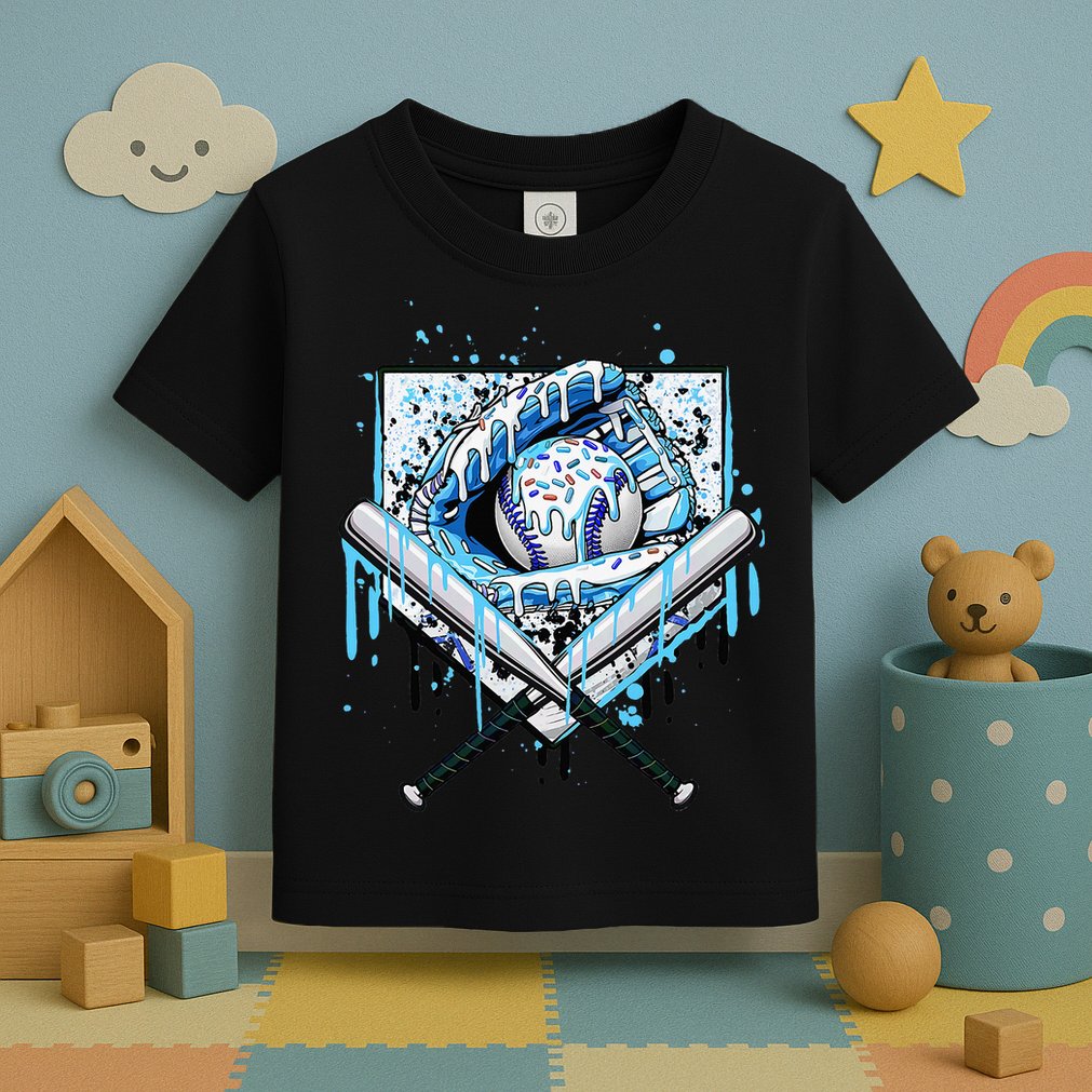 Baseball Drip Ice Cream Drip Baseball  Toddler T-Shirt