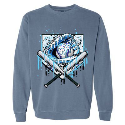 Baseball Drip Ice Cream Drip Baseball  Garment-Dyed Sweatshirt