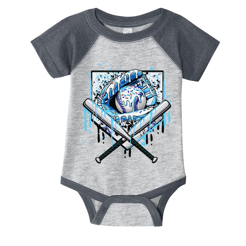 Baseball Drip Ice Cream Drip Baseball  Infant Baby Jersey Bodysuit