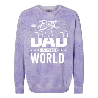 Best Dad In The World Cute Gift Colorblast Crewneck Sweatshirt