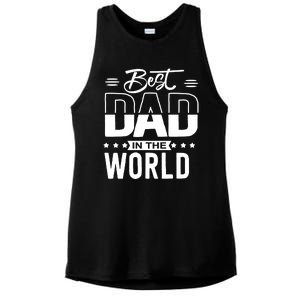 Best Dad In The World Cute Gift Ladies PosiCharge Tri-Blend Wicking Tank