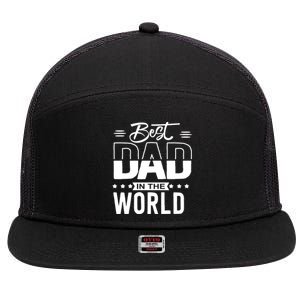 Best Dad In The World Cute Gift 7 Panel Mesh Trucker Snapback Hat