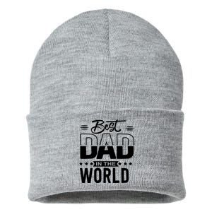 Best Dad In The World Cute Gift Sustainable Knit Beanie